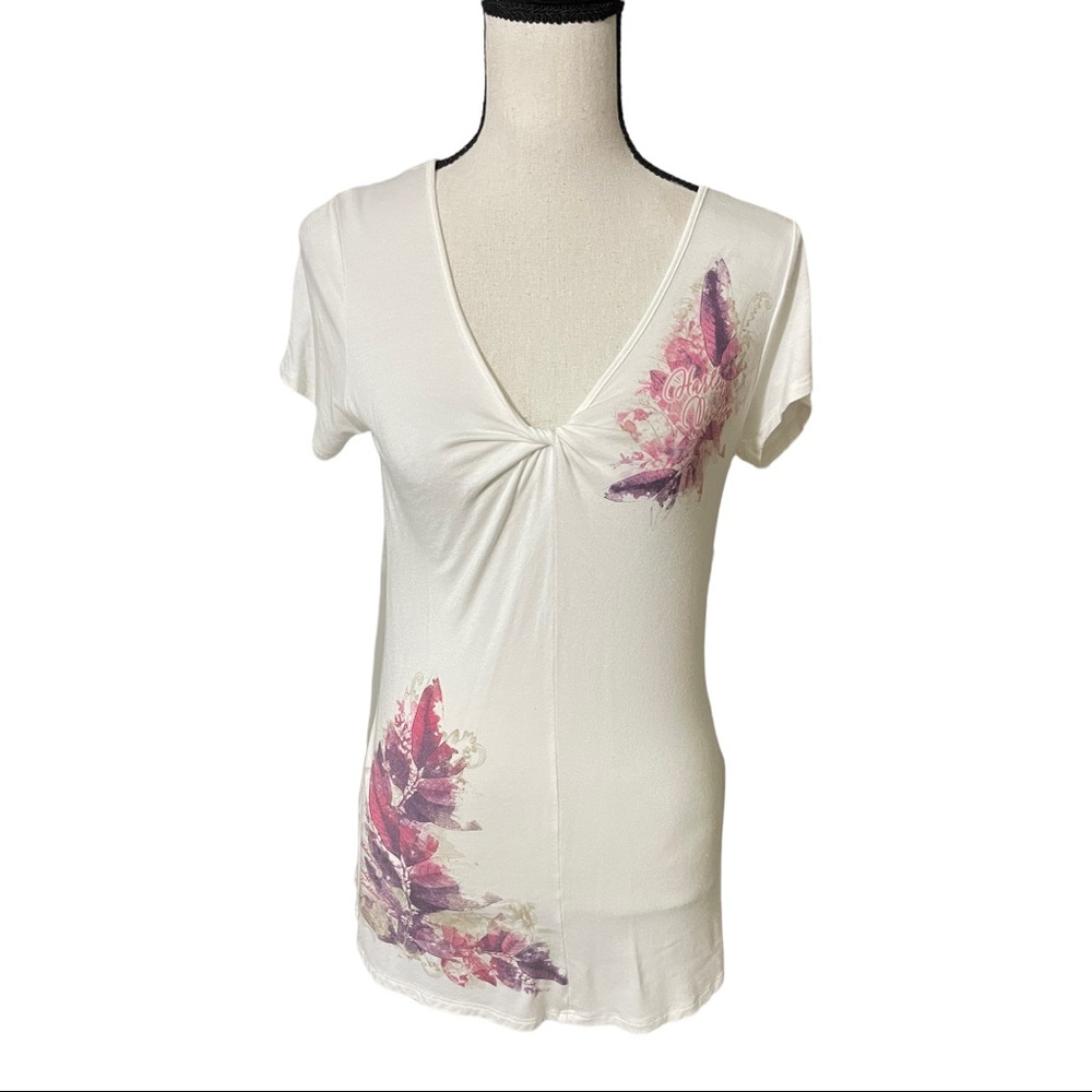 Harley Davidson v-neck knot  floral print Lakeland Harley size small rayon